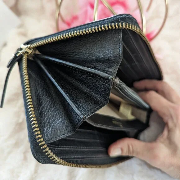 Kate Spade polka dot zippy wallet, black and white, EUC - Picture 6 of 6